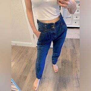 Vintage style straight denim | Super High Rise | Real Denim Fabric